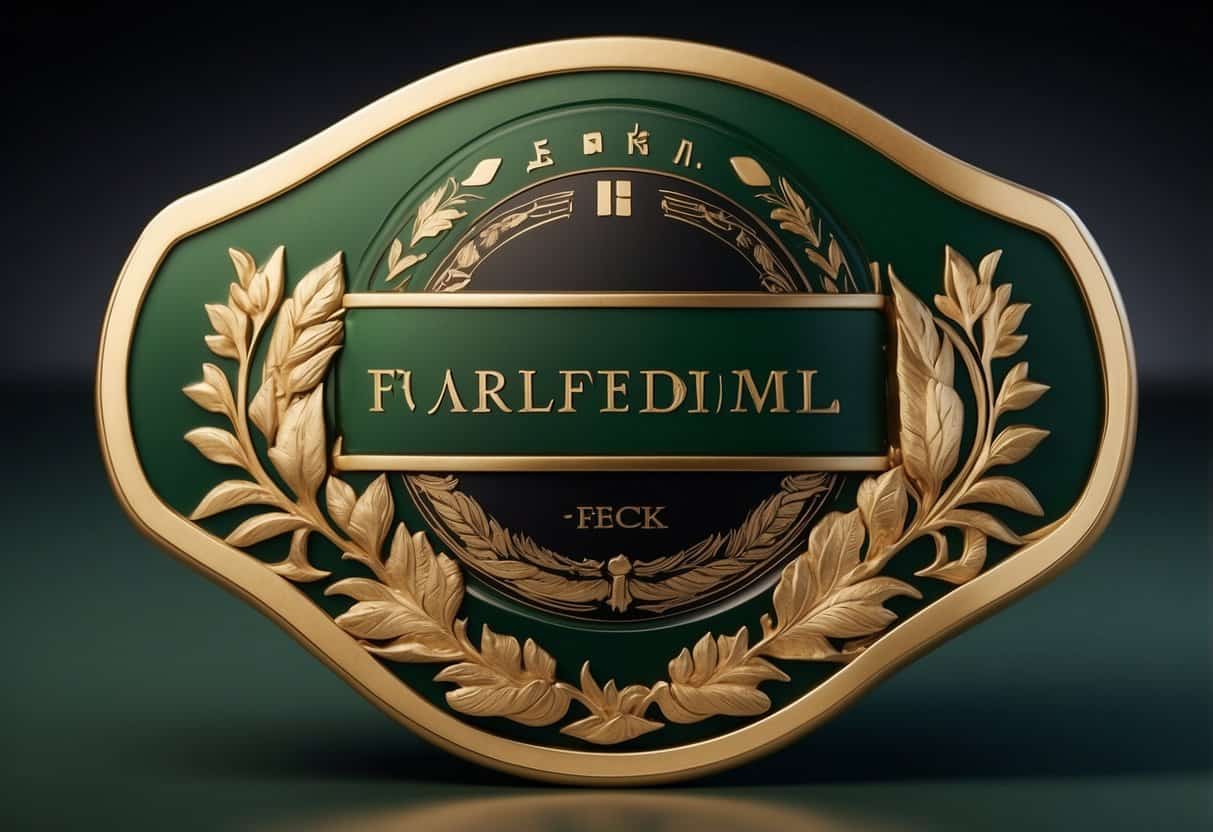 A green furniture seal with certification and standards displayed prominently